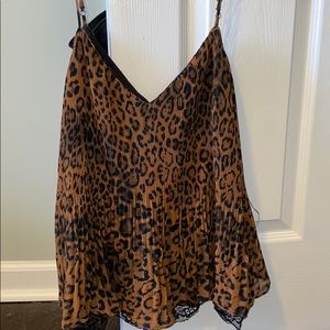 cheetah lace strapped tank